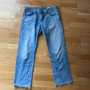 Rag and bone mid rise light wash jeans
